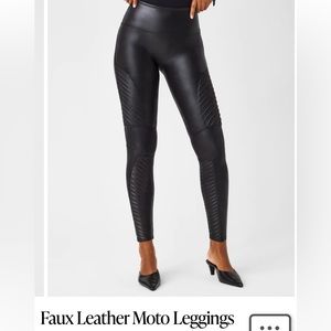 Spanx Moto Faux Leather Leggings
